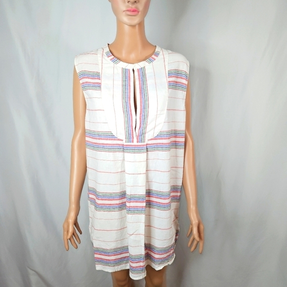 J.Crew White Striped Tank Top Size L - Picture 1 of 6